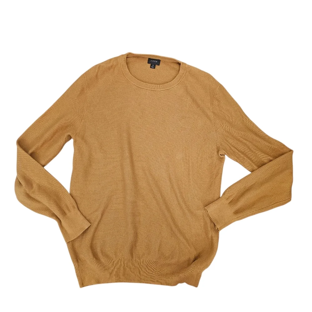 J.Crew Sweater Womens Small Mustard 100% Cotton Long Sleeve Preppy Career